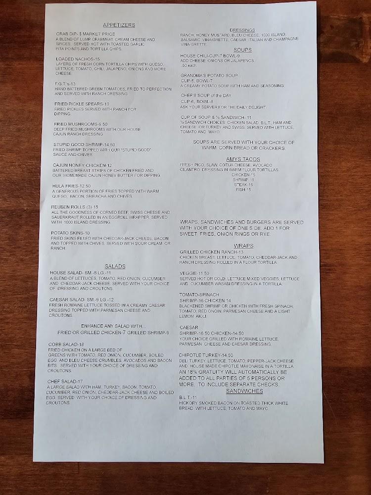 Amy's Cafe Menu image 1